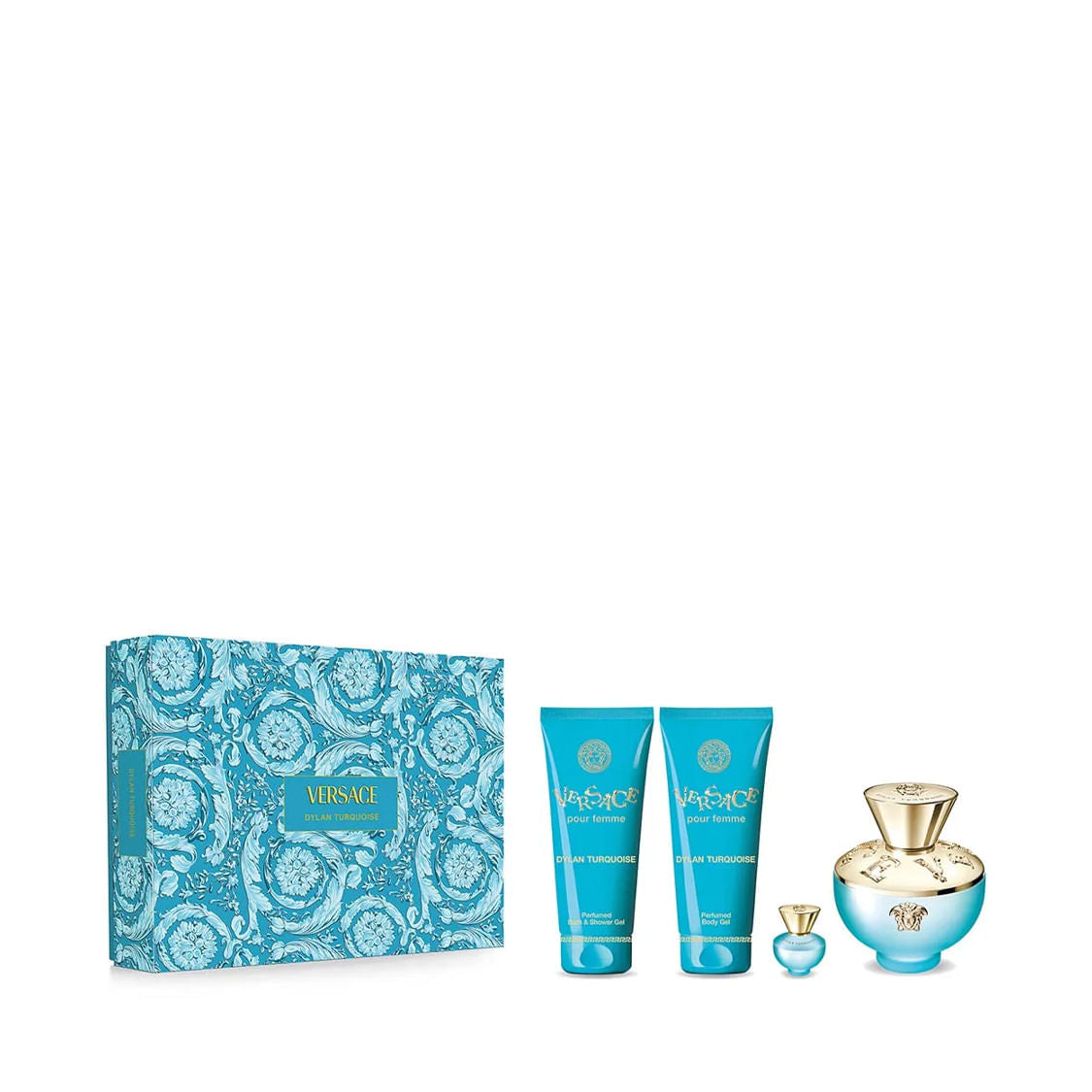 VERSACE DYLAN TURQUOISE SET 100ML EDT+5ML+100SG+100BL W