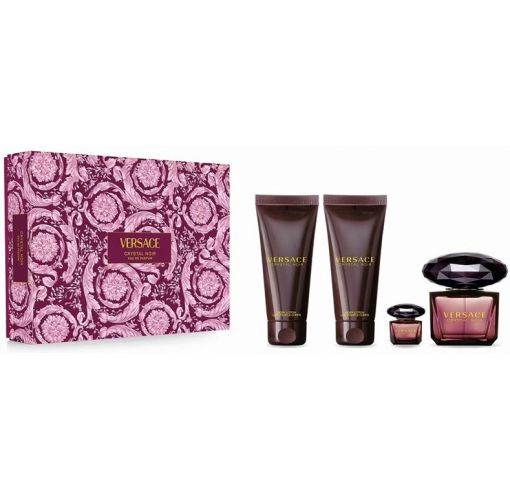 VERSACE CRYSTAL NOIR SET 90ML EDP+5ML+100BL+100SG W