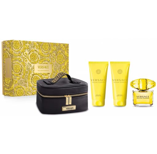 VERSACE YELLOW DIAMOND SET 90ML EDT+100SG+100BL+BAG W