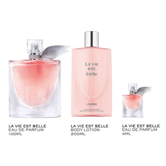 LANCOME LA VIE EST BELLE SET 100ML EDP+4ML+200ML BL W