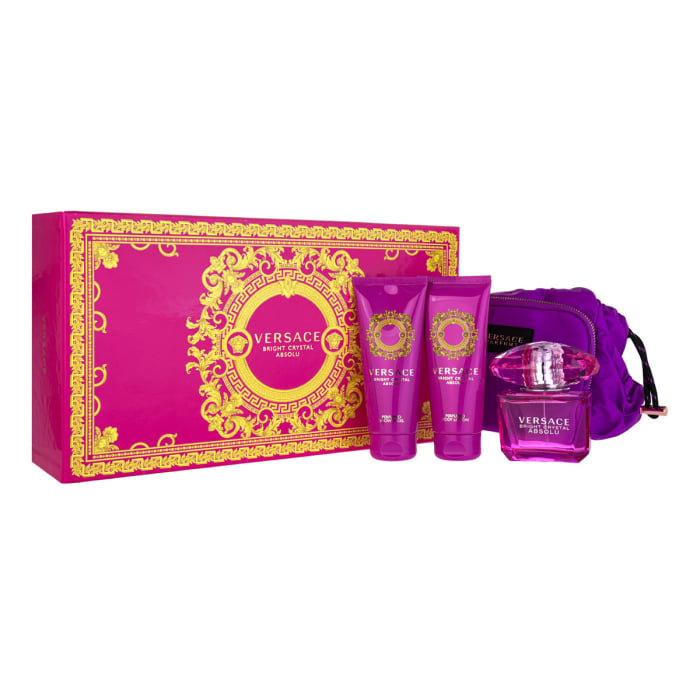 VERSACE BRIGHT CRYSTAL ABSOLU SET 90ML EDP+100BL+100SG+BAG W